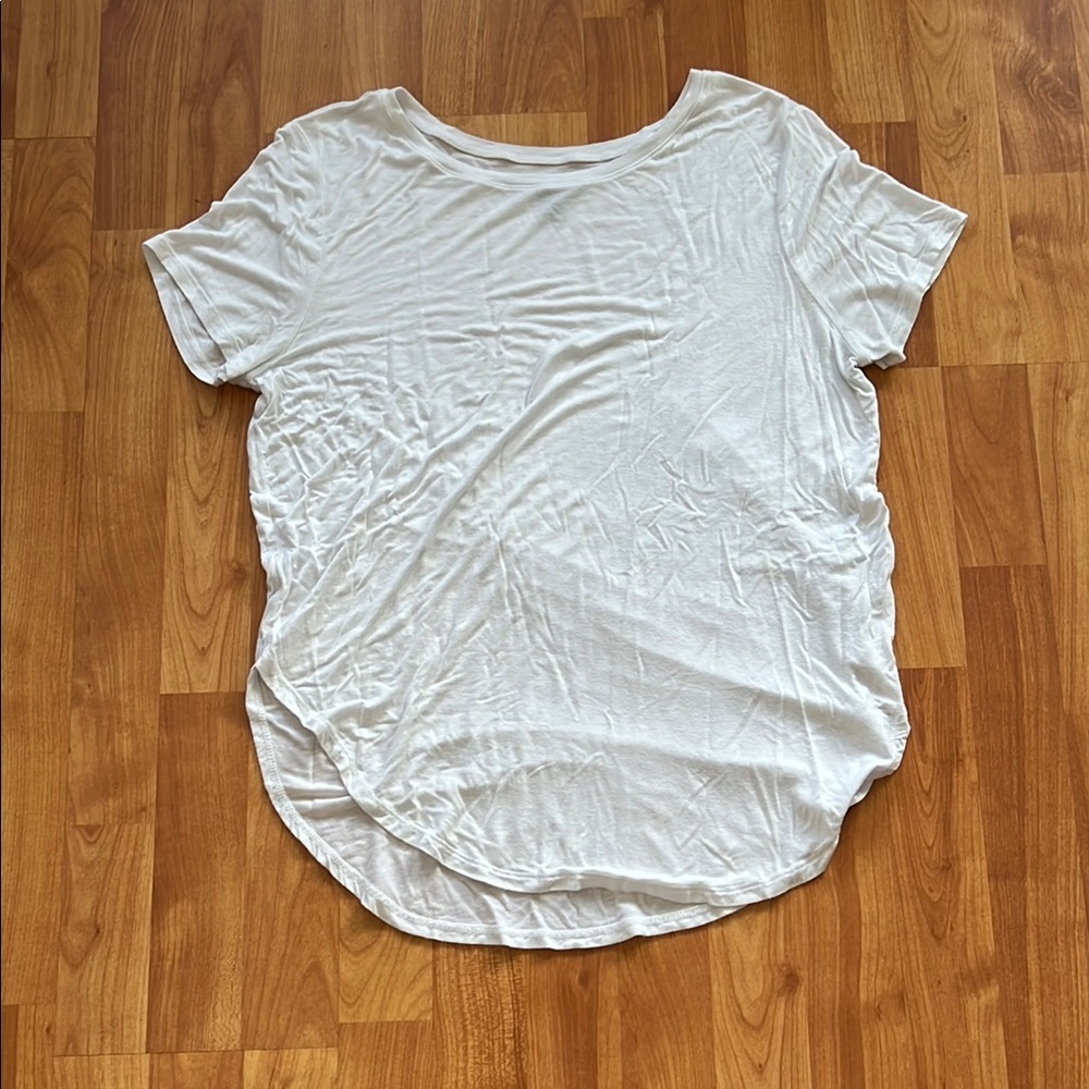 Halogen White Curved Shirt Tail TShirt